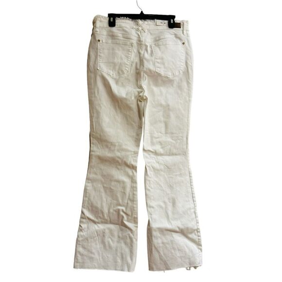 Judy Blue Raw Hem White High Waist Flare Jeans Size 15/32 - Picture 3 of 9